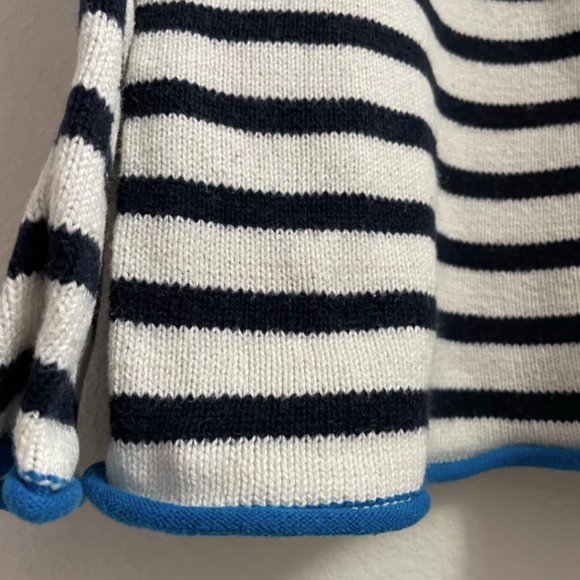 Like New Gap Cotton Cashmere Roll Hem Fisherman Stripe Sweater - Picture 4 of 4